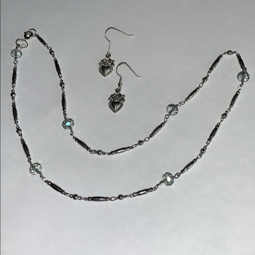 Necklace & Earring Set Handmade With Glass Beads